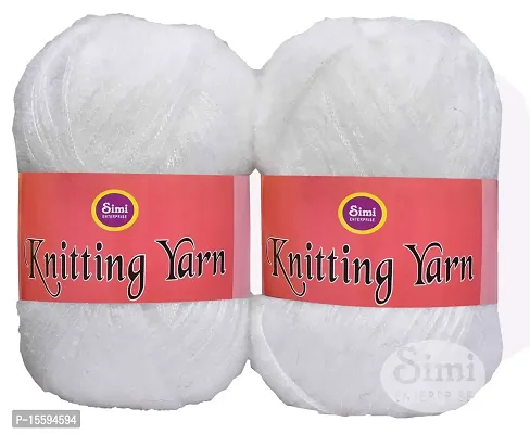 SIMI ENTERPRISE Knitting Wool Yarn, Soft Fancy Feather Wool Cream 200 GMS Best Used with Knitting Needles, Soft Fancy Wool- Art-HDD-thumb2