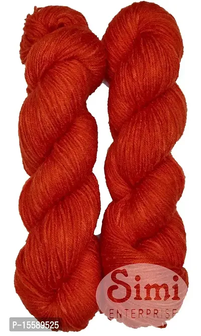 Vardhman S_Brilon Rust (200 gm) Wool Hank Hand Knitting Wool / Art Craft Soft Fingering Crochet Hook Yarn, Needle Knitting Yarn Thread dye C DD-thumb2