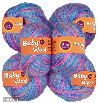 SIMI 100% Acrylic S/M Wool Multi Primerose (6 pc) Baby S/M Wool Hand Knitting Art - DHD-thumb2