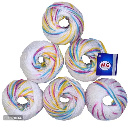 SIMI ENTERPRISE 100% Acrylic Wool M12 (Pack of 6) Baby Soft Wool Ball Hand Knitting Wool/Art Craft Soft Fingering Crochet Hook Yarn, Needle Knitting Yarn Thread Dyed ? Y