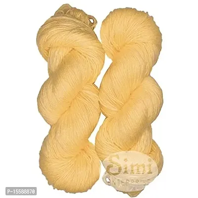 Vardhman S_Brilon Dark Cream (300 gm) Wool Hank Hand Knitting Wool / Art Craft Soft Fingering Crochet Hook Yarn, Needle Knitting Yarn Thread dye P QD
