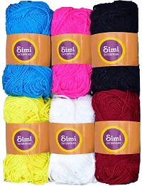 SIMI ENTERPRISE 100% Acrylic Wool Mix 8A 6 Pc M.G Ball Wool Ball Hand Knitting Wool/Art Craft Soft Fingering Crochet Hook Yarn-EC Art-IHC-thumb1