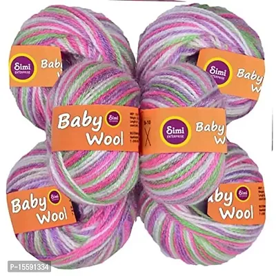 SIMI 100% Acrylic S/M Wool Chritmas (6 pc) Baby S/M Wool Hand Knitting Art - DHH