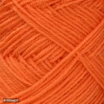 SIMI ENTERPRISE 100% Acrylic Wool Orange 100 GMS Wool Ball Hand Knitting Wool / Art Craft Soft Fingering Crochet Hook Yarn, Needle Knitting Yarn Thread Dyed- Art--thumb2