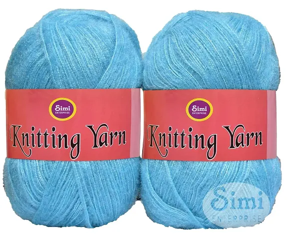 SIMI ENTERPRISE Knitting Wool Yarn, Soft Fancy Feather Wool Cream 200 GMS Best Used with Knitting Needles, Soft Fancy Wool- Art-HDD