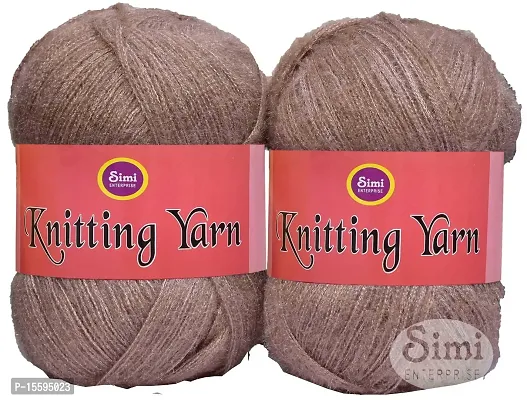 SIMI ENTERPRISE Knitting Wool Yarn, Soft Fancy Feather Wool Chocolate 300 GMS Best Used with Knitting Needles, Soft Fancy Wool- Art-HFC-thumb2