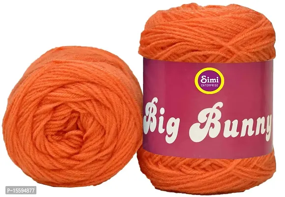 SIMI ENTERPRISE 100% Acrylic Wool Orange 100 GMS Wool Ball Hand Knitting Wool / Art Craft Soft Fingering Crochet Hook Yarn, Needle Knitting Yarn Thread Dyed- Art--thumb0