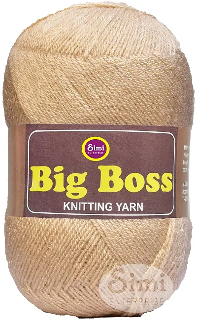 VARDHMAN Bigboss White (200 gm) Wool Ball Hand Knitting Wool / Art Craft Soft Fingering Crochet Hook Yarn, Needle Knitting Yarn Thread dye L