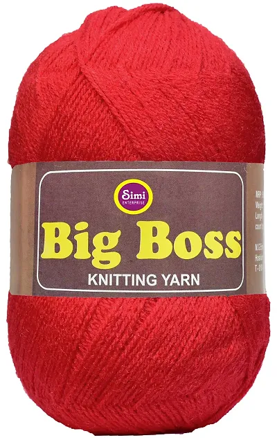 VARDHMAN Bigboss White (200 gm) Wool Ball Hand Knitting Wool / Art Craft Soft Fingering Crochet Hook Yarn, Needle Knitting Yarn Thread dye C