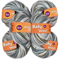 SIMI 100% Acrylic S/M Wool Wrosted (6 pc) Baby S/M Wool Hand Knitting J-thumb1