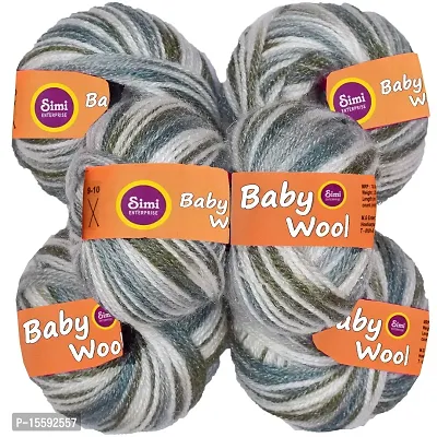 SIMI 100% Acrylic S/M Wool Wrosted (6 pc) Baby S/M Wool Hand Knitting J-thumb2