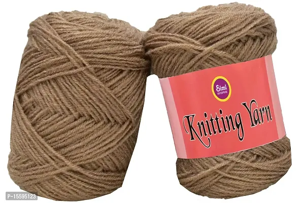 SIMI ENTERPRISE 100% Acrylic Wool Skin 150 GMS Wool Ball Hand Knitting Wool / Art Craft Soft Fingering Crochet Hook Yarn, Needle Knitting Yarn Thread Dyed-SB Art-AFG-thumb2