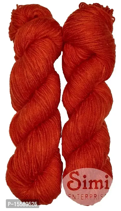 Vardhman S_Brilon Rust (200 gm) Wool Hank Hand Knitting Wool / Art Craft Soft Fingering Crochet Hook Yarn, Needle Knitting Yarn Thread dye C DD