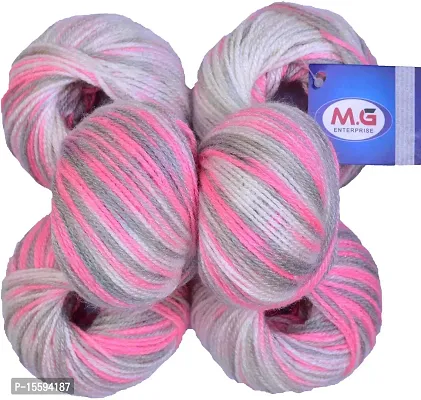 SIMI ENTERPRISE 100% Acrylic Wool Red (6 pc) Baby Soft 4 ply Wool Ball Hand Knitting Wool/Art Craft Soft Fingering Crochet Hook Yarn, Needle Knitting Yarn Thread Dye AC-thumb2