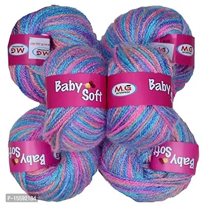 SIMI ENTERPRISE 100% Acrylic Wool Red (6 pc) Baby Soft 4 ply Wool Ball Hand Knitting Wool/Art Craft Soft Fingering Crochet Hook Yarn, Needle Knitting Yarn Thread Dye HC-thumb0