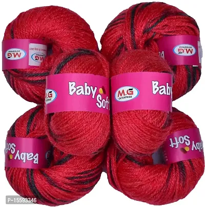 SIMI ENTERPRISE 100% Acrylic Wool M2 (Pack of 6) Baby Soft Wool Ball Hand Knitting Wool/Art Craft Soft Fingering Crochet Hook Yarn, Needle Knitting Yarn Thread Dyed ? V-thumb2