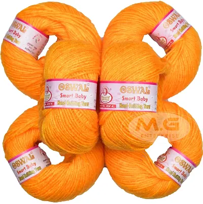 Oswal 100% Acrylic Wool B9 (6 pc) Baby Soft Wool Ball Hand Knitting Wool/Art Craft Soft Fingering Crochet Hook Yarn, Needle Knitting Yarn Thread Dye SM-K