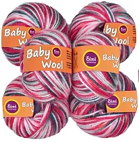 SIMI 100% Acrylic S/M Wool Wrosted (6 pc) Baby S/M Wool Hand Knitting-thumb1