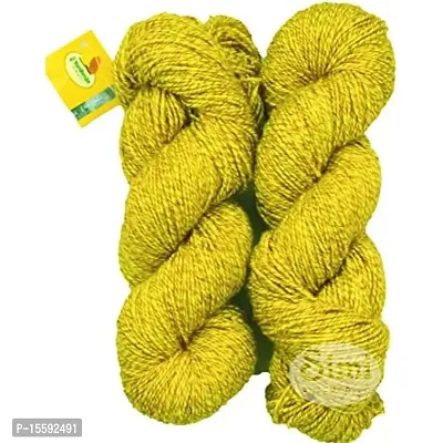 Vardhman SM Fusion Mustard (200 gm) Wool Hank Hand Knitting Wool / Art Craft Soft Fingering Crochet Hook Yarn, Needle Knitting Yarn Thread Dyed-thumb0