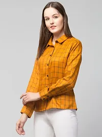 Peehu Collection Women's Pashmina Button Down Checkered Shirt Casual Long Sleeve-thumb3