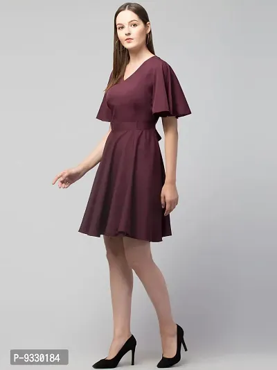 Peehu Collection Women's Fit and Flare Midi Knee Length Solid Dresses for Women A Line Dress | Girls Dress | Women Dresses | Dress for Women Stylish | Latest | Stylish | Beach Dress for Women-thumb5