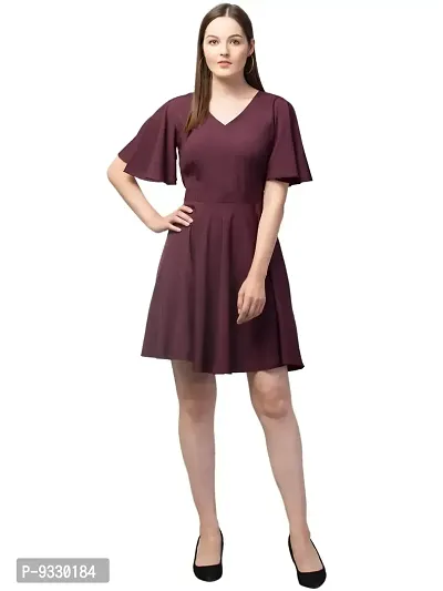 Peehu Collection Women's Fit and Flare Midi Knee Length Solid Dresses for Women A Line Dress | Girls Dress | Women Dresses | Dress for Women Stylish | Latest | Stylish | Beach Dress for Women