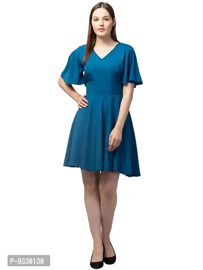 Peehu Collection Women's Fit and Flare Midi Knee Length Solid Dresses for Women A Line Dress | Girls Dress | Women Dresses | Dress for Women Stylish | Latest | Stylish | Beach Dress for Women-thumb0