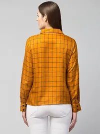 Peehu Collection Women's Pashmina Button Down Checkered Shirt Casual Long Sleeve-thumb1