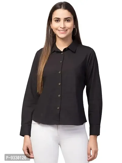 Peehu Collection Women's Cotton Button Down Solid Shirt Casual Long Sleeve