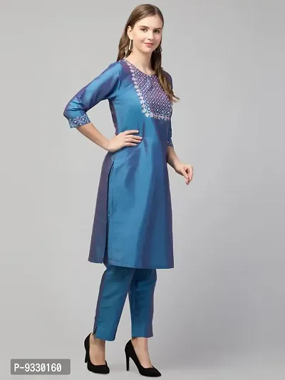 Women's Rayon Printed Straight Kurti with Legging and Dupatta Set-thumb3