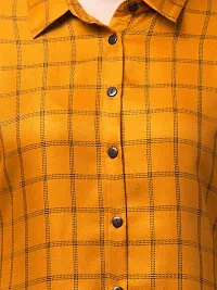 Peehu Collection Women's Pashmina Button Down Checkered Shirt Casual Long Sleeve-thumb3