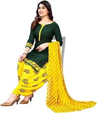 Elegant Green Crepe Printed Dress Material with Dupatta For Women-thumb3