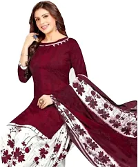 Elegant Maroon Crepe Printed Dress Material with Dupatta For Women-thumb2