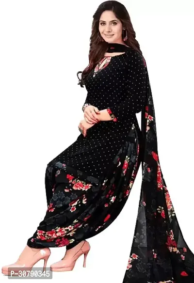 Elegant Multicoloured Crepe Printed Dress Material with Dupatta For Women Pack Of 2-thumb2