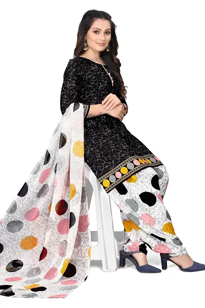 Elegant Crepe Dress Material with Dupatta For Women