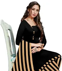 Elegant Black Crepe Solid Dress Material with Dupatta For Women-thumb1