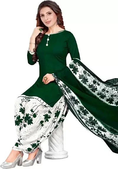 Elegant Crepe Dress Material with Dupatta For Women