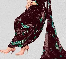 Elegant Maroon Crepe Printed Dress Material with Dupatta For Women-thumb1