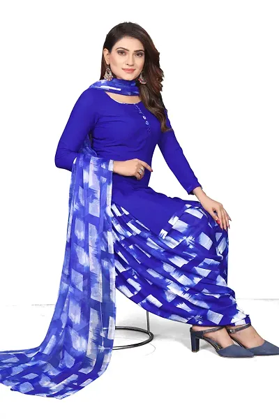 Elegant Crepe Dress Material with Dupatta For Women