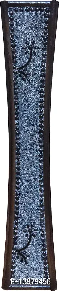 Wooden Floor Vase With Beautiful Silver Pearls And Bengal Cut Design (24 Inch)