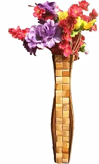 Wooden Flower Vase With Beautiful Big Square Surai Design (24 Inch)-thumb2