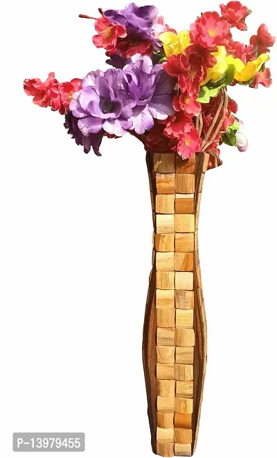 Wooden Flower Vase With Beautiful Big Square Surai Design (24 Inch)-thumb3