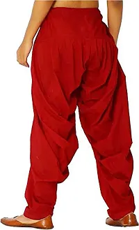 Caaspy Women's Cotton Plain Semi Patiala Salwar Patiala Pants Cotton Patiala Combo (Size: Free Size, Length: 41 Inches) (Dark Green Combo) (Dark Green & Red)-thumb4