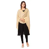 Caaspy Cotton Dupatta Plain Dupatta Solid Dupatta Chunni For Women Sacarf For Women Dupatta For Women (Length: 2.25 Meter, Width: 1 Meter) (Black & Beige)-thumb1