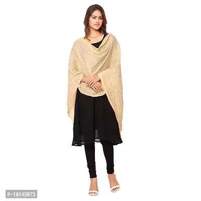 Caaspy Cotton Dupatta Plain Dupatta Solid Dupatta Chunni For Women Sacarf For Women Dupatta For Women (Length: 2.25 Meter, Width: 1 Meter) (Black & Beige)-thumb2