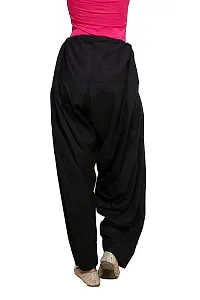 Caaspy Women's Cotton Plain Semi Patiala Salwar Patiala Pants Cotton Patiala Combo (Size: Free Size, Length: 41 Inches) (Black Combo) (Black & Beige)-thumb2