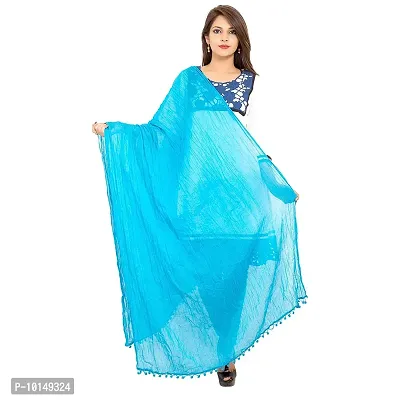 Caaspy Cotton Dupatta Plain Dupatta Cotton Plain Dupatta Solid Dupatta Sacarf For Women Chunni For Women Dupatta For Women (Length: 2.25 Meter, Width: 1 Meter) (White & Sky Blue)-thumb4