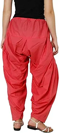 Caaspy Women's Cotton Plain Semi Patiala Salwar Patiala Pants Cotton Patiala (Size: Free Size, Length: 41 Inches) (Cotton, Peach)-thumb1