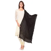 Women's Solid Plain Cotton Dupattas (Black and Sky -Color)-thumb1