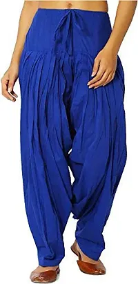 Caaspy Women's Cotton Plain Semi Patiala Salwar Patiala Pants Cotton Patiala Combo (Size: Free Size, Length: 41 Inches) (Green Combo) (Green & Royal Blue)-thumb3